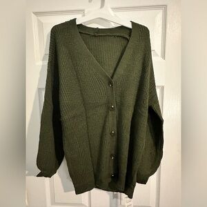 Cupshe Deep Green Women's button-down Cardigan